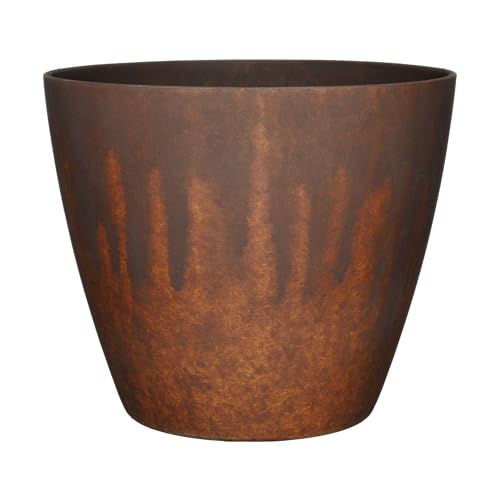 Vogue Planter Pots w/Pottery Quality Finish, 8” Burnished Rust - color: Burnished Rust