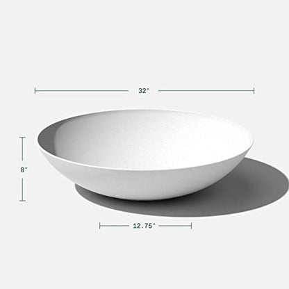 Veradek Mason Series Lane Bowl - Large Outdoor Bowl Planter - color: White, size: 8"H x 32"DIA