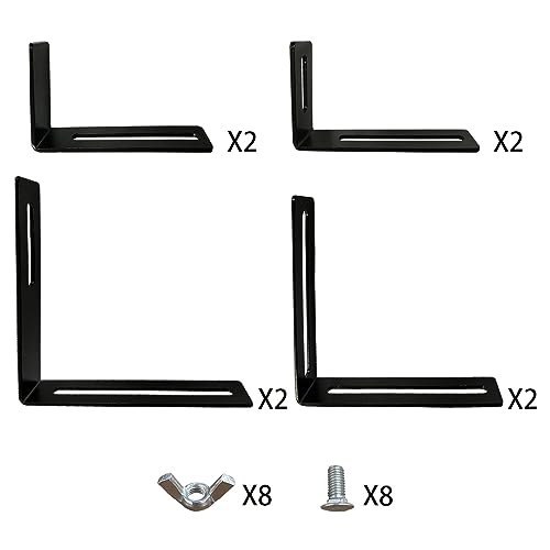 Adjustable and detachable Planter Box Brackets, flower pot bracket,hanging flower box bracket, window flower box bracket, suitable for fences, window sills, gardens, etc (Black,2 PCS)