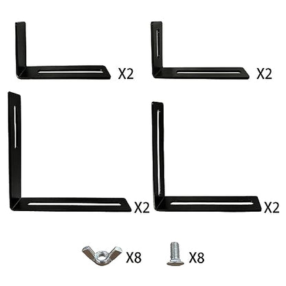 Adjustable and detachable Planter Box Brackets, flower pot bracket,hanging flower box bracket, window flower box bracket, suitable for fences, window sills, gardens, etc (Black,2 PCS)