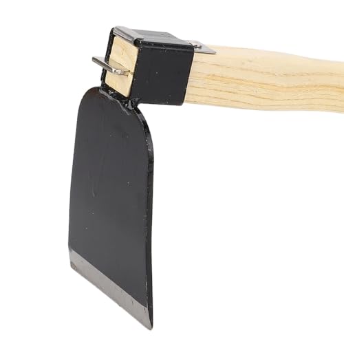 Vikye Garden Weeding Hand Hoe, Carbon Steel Cultivator Tool with Ergonomic Wooden Handle and Anti-Slip Screws, for Yard Work Digging