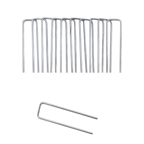 Atlantic Stainless Steel Landscape Staples Garden Stakes. (4"-Square-10pcs) - size: Square 4"x10pcs