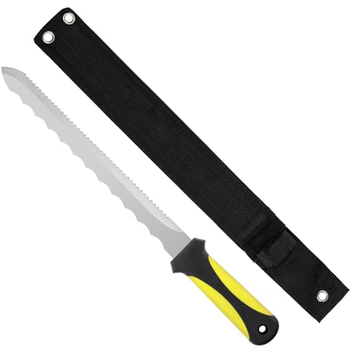 Sod Cutter knife: Insulated knife 11.14-inch sod knife blade, Stainless Steel double-edged for outdoor, Lawn Repair, easy to carry (yellow) - color: Long Yellow