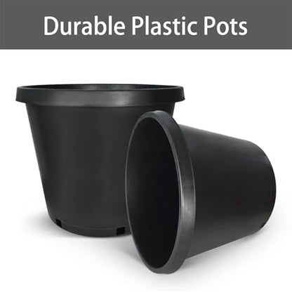 15 Gallon Nursery Pot 10-Pack Plastic Garden Planter Pots - size: Standard 15 Gallon
