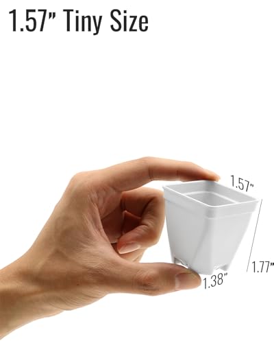 1.5-Inch Nursery Pots, Thick-Walled PP Plastic, for Home, Office & Garden, Seed Starting & Propagation (48, White) - color: White