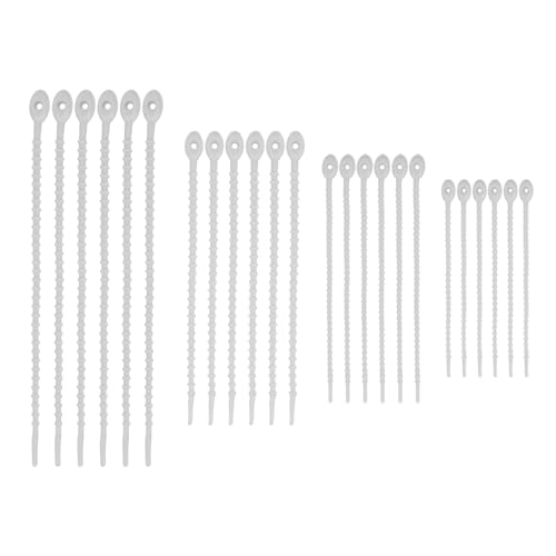 M METERXITY 24-Pack Adjustable Plant Ties, 4.7/5.9/6.7/8.2 Inch Silicone Flexible Multi-Function Garden Twist Tie for Crafts/Gift Wrapping/Gardening Plants, Reusable Support Twine [Gray] - color: Gray