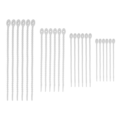 M METERXITY 24-Pack Adjustable Plant Ties, 4.7/5.9/6.7/8.2 Inch Silicone Flexible Multi-Function Garden Twist Tie for Crafts/Gift Wrapping/Gardening Plants, Reusable Support Twine [Gray] - color: Gray