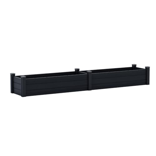 Kozyard 98.9" L x 18.4" W Raised Garden Bed Kit, Outdoor Planter Box - color: Gray