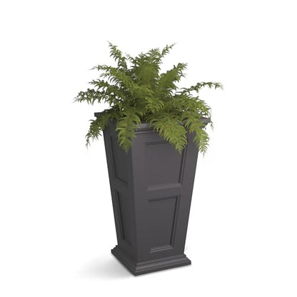 Mayne Fairfield 28in Self-Watering Tall Square Planter, Graphite Grey - color: Graphite Grey