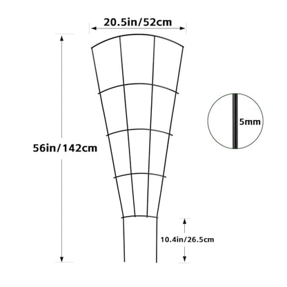 Thealyn 56" Tall Metal Plant Trellis for Climbing Plants, 8 Pack, Black - color: Black, size: 56 inch-8 Pack