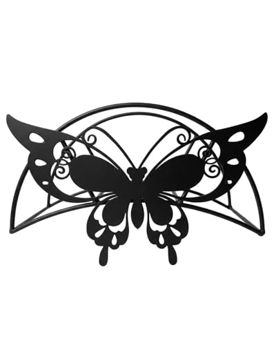 Garden Hose Holder Metal Wall Mount HeavyDuty 125'5/8"Butterfly Hose Hanger - color: Black Butterfly
