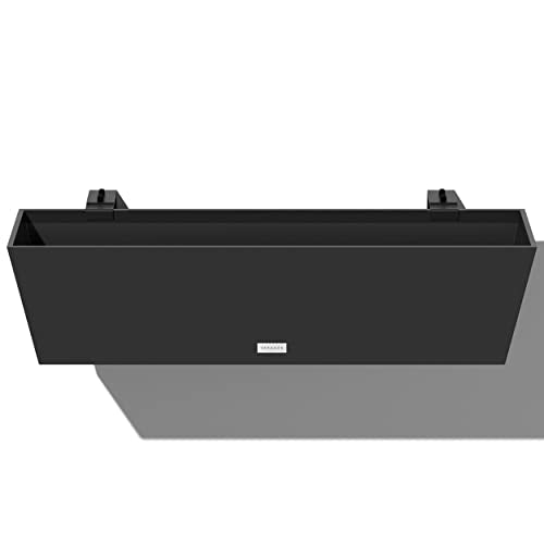 Veradek Pure Series Railing Planter - Tapered Window Box with Bracket - color: Black, size: 36 inch