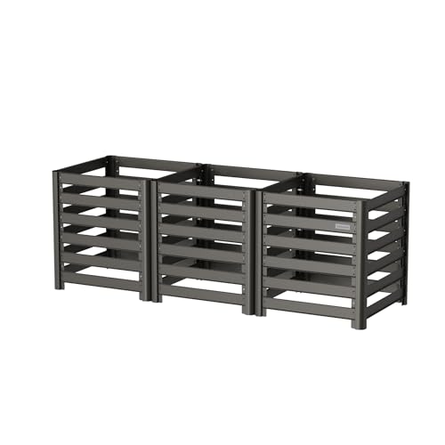 Vego Garden Compost Bin Outdoor, 32" Tall Modular Composting Bin 90" x 30" x 32" (375 Gallons), All Metal Heavy-Duty Outdoor Composter - size: 90" x 30" x 32"