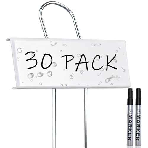 Waterproof Metal Plant Labels Markers Tags for Outdoor Gardening - color: White