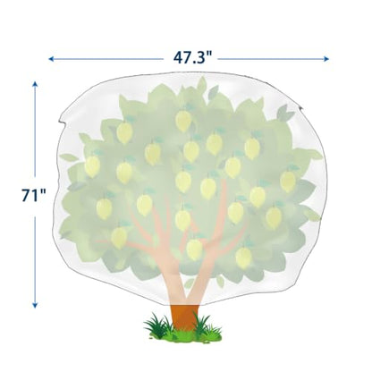 Homimp Plant Covers Freeze Protection, 2 PCS Frost Covers with Zipper Drawstring (71" x 47.3") Plant Protection Cover Bags for Outdoor Winter Frost Cold Weather Shrubs Trees Jacket Covers,Grey Print - size: 47.3"W x 71"H