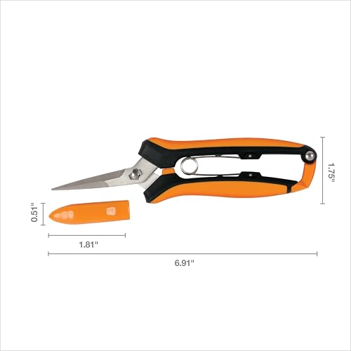 Fiskars 6" Curved Micro-Tip Pruning Snips, Garden Scissors For Tight Spaces - style: Curved Snips