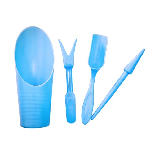 Garden Shovel Hand Tools Transplanting Potting Bonsai Soil Scoop Plastic Succulent Kits,Mini Garden Plant Care Shovel Soil (Blue) - color: Blue