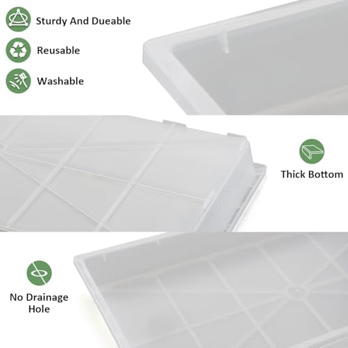 RooTrimmer 1020 Nursery Pot Trays 5 Pack, Transparent Plastic Flat Seed Starter Tray, Durable Square Seedling Starting Tray for Holding and Carrying Plant Pots (Clear) - color: Clear, size: TP1020-5P