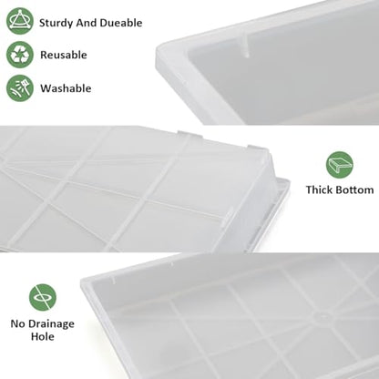 RooTrimmer 1020 Nursery Pot Trays 5 Pack, Transparent Plastic Flat Seed Starter Tray, Durable Square Seedling Starting Tray for Holding and Carrying Plant Pots (Clear) - color: Clear, size: TP1020-5P
