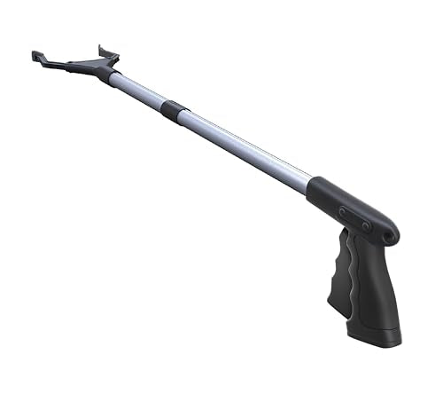 FitPlus 2024 Upgrade PowerGrip T9, Grabber Reacher Tool, Wide Jaw, Foldable, Steel Cable, with 96 Grip Points for Firm Grip, 32" with Magnet (Black, 32 Inch) - color: Black