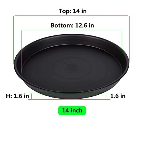 4 Pack 14Inch Plant Saucer Plastic Plant Saucer Drip Trays Plant Saucers for Indoors Outdoor Plant (14 inch 4Pack) - color: 14 Inch 4pack