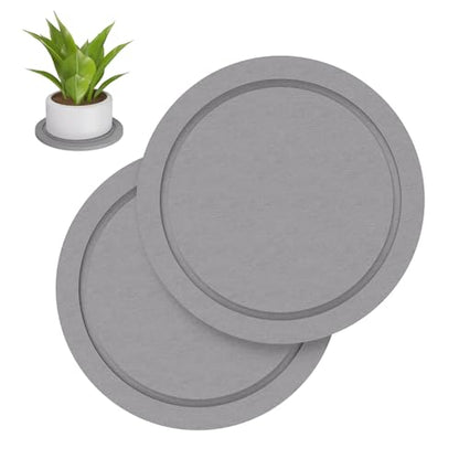 6" Dry Diatomite Stone Plant Saucer & Tray - 2 Pack, Light Gray - color: Light Gray, size: 6" (2 Pack)