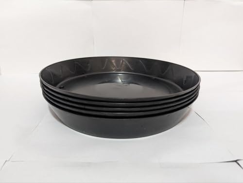 Green Oasis - 16" inch Plant Saucer, Premium Black Heavy Duty Indoor/Outdoor Drip Tray for Garden (3)