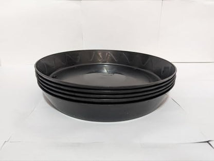 Green Oasis - 16" inch Plant Saucer, Premium Black Heavy Duty Indoor/Outdoor Drip Tray for Garden (3)