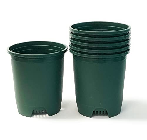 3 Gallon 6-Pack Plant Pots Nursery Pot Green Plastic Planters for Outdoor Indoor Plants Gardening Flower Pots with Drainage Holes - color: Green, size: 6-Pack 3 Gal