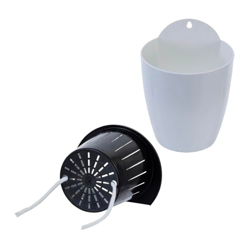 MyGift 5 Inch White Self Watering Wall Planter Pots, Set of 4 - size: Small