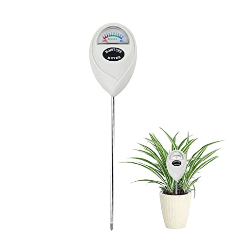 Censinda Soil Moisture Meter, Soil Moisture Monitor for House Plants, Soil Hygrometer Moisture Sensor for Indoor & Outdoor, Garden, Farm, Lawn Plant Care, No Battery Needed(White) - color: White