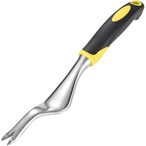 Weed Puller Hand Weeder Tool Bend-Proof Leverage Base with V-Shaped Forks
