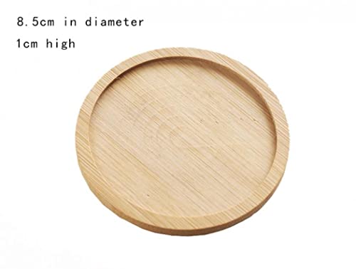 YYW 3 Inch Ceramic Plant Pot Set of 4 with Drainage and Bamboo Tray(Set 2) - color: Set 2, size: One Size