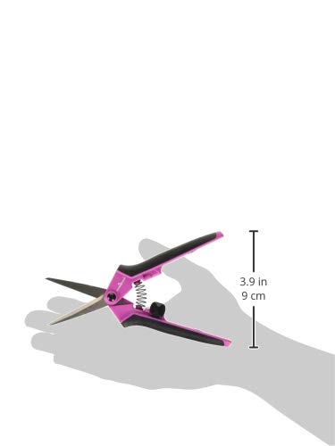 Hydrofarm HGPL400P Precision Pruner, Small, Pink, Anti-Fatigue Grip - color: Pink, style: Straight Stainless Steel