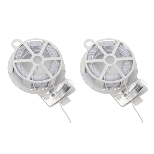 HARFINGTON 2pcs Twist Tie with Cutter 65.6FT (20m) Garden Plant Ties Wire - color: White, size: 65.6FT
