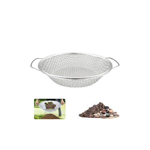 Soil Sifter for Gardening, Rock Sifter for 5gallon Bucket, Dirt Sifter Compost Sifter, Sifter for Gravel Sawdust Vermicompost, 6mm Soil Sifter with Handle - color: 1/4 Inch