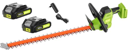 20V Max Hedge Trimmer Cordless, 22" Bush Trimmer with 2 Battery and Charger