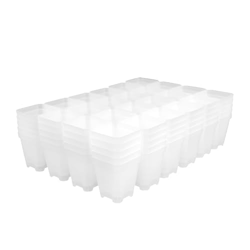 120 Pack 2.70 Inch Clear Plastic Square Nursery Pot