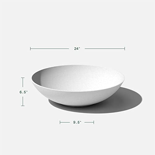 Veradek Mason Series Lane Bowl - Large Outdoor Bowl Planter - color: White, size: 6"H x 24"DIA
