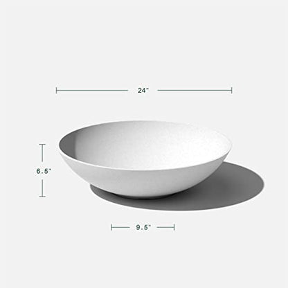 Veradek Mason Series Lane Bowl - Large Outdoor Bowl Planter - color: White, size: 6"H x 24"DIA 2PK