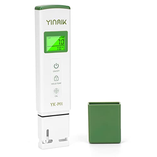 YKMINK YK-P01 pH Tester, Digital pH Meter for Water,pH Temp Meter with ATC - color: Green pH Tester