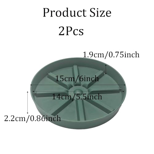 2Pcs 6 Inch Plant Saucer Drip Tray, Clear Plastic Flower Pot Saucers, Thicker Anti-Rot Root Water Catcher Tray for Indoor Outdoor Planters, Heavy Sturdy Pot Base Plate Green - color: Green