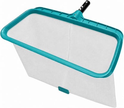 Fine Mesh Pool Skimmer Net - Durable Frame & 16" Deep Nylon Net (No Pole) - color: WHITE NET