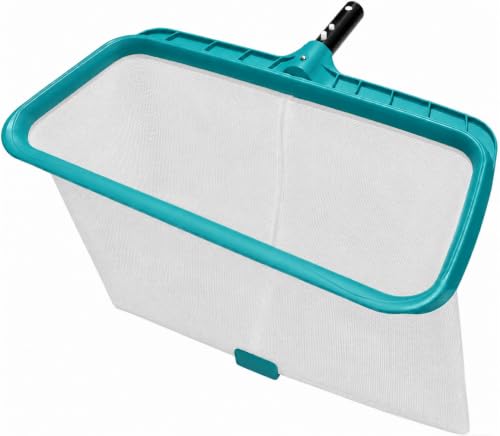 Fine Mesh Pool Skimmer Net - Durable Frame & 16" Deep Nylon Net (No Pole) - color: WHITE NET