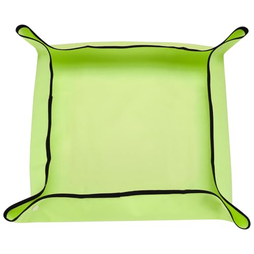 HARFINGTON Repotting Mat 19.7" x 19.7" Oxford Cloth Waterproof Plant Repotting Mat Foldable Portable Gardening Potting Tray with Plastic Buckle for Indoor Plant Change Soil, Yellow - color: Yellow