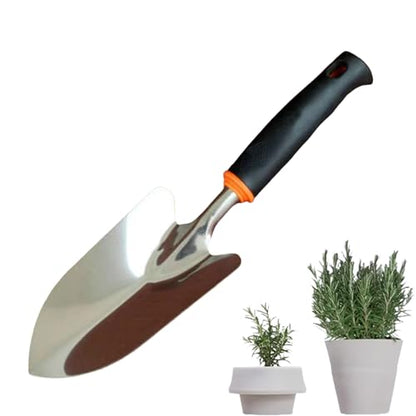 Garden Trowel Stainless Soft Grip, Heavy Pointed Shovel for Plant Dig Wee - color: black
