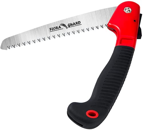 FLORA GUARD 7.7-Inch Folding Hand Saw,7 TPI Staggered Teeth Pruning Saw - color: Red, size: 7.7 Inch