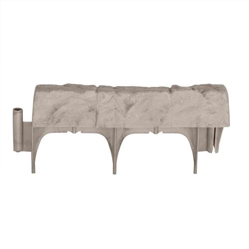 Suncast Interlocking Border Edging - Stone -Like Poly Construction for Garden, Lawn, and Landscape Edging - Water Resistant Border for Containing Trees, Flower Beds and Walkways - Light Taupe -Gray - color: 8 Pack