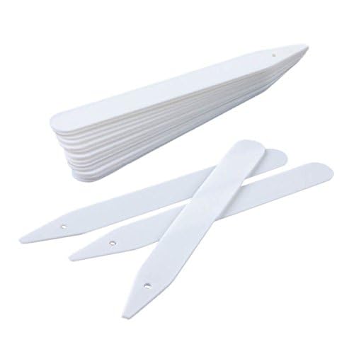 KINGLAKE 100 Pcs 4.7 Inch Thick Plastic Plant Labels - Garden Stakes with Waterproof Plant Identification Tags for Seedling, Vegetable White - size: 4.7 Inch