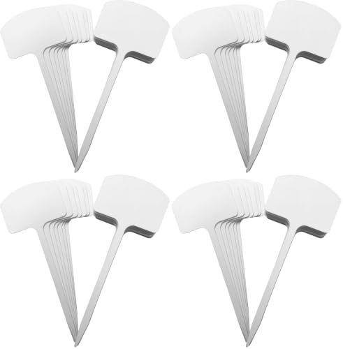 Durable Extra Thick T-Style Plastic Plant Labels Nursery Garden Labels Pot Plant Marker Garden Stake Tags - 20 pcs (8 in x 2.6 in) (Pack of 4) - size: 8 in x 2.6 in (Pack of 4)